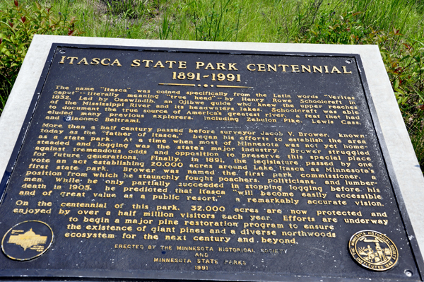 sign about Itasca State Park Centennial